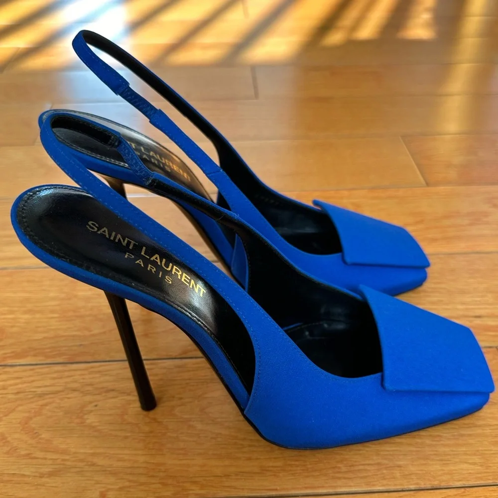Saint Laurent slingback pumps blue size 37 - Picture 3 of 5